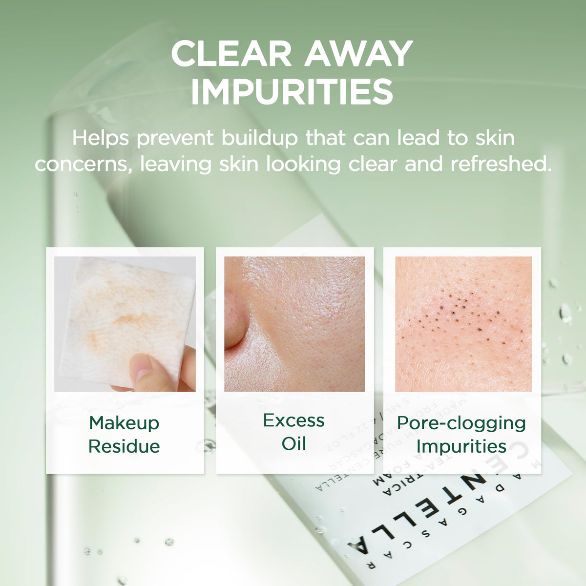Close-up of SKIN1004 Tea-Trica BHA Foam Cleanser texture