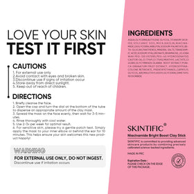 Close-up of SKINTIFIC Bright support Face Mask Stick showing texture