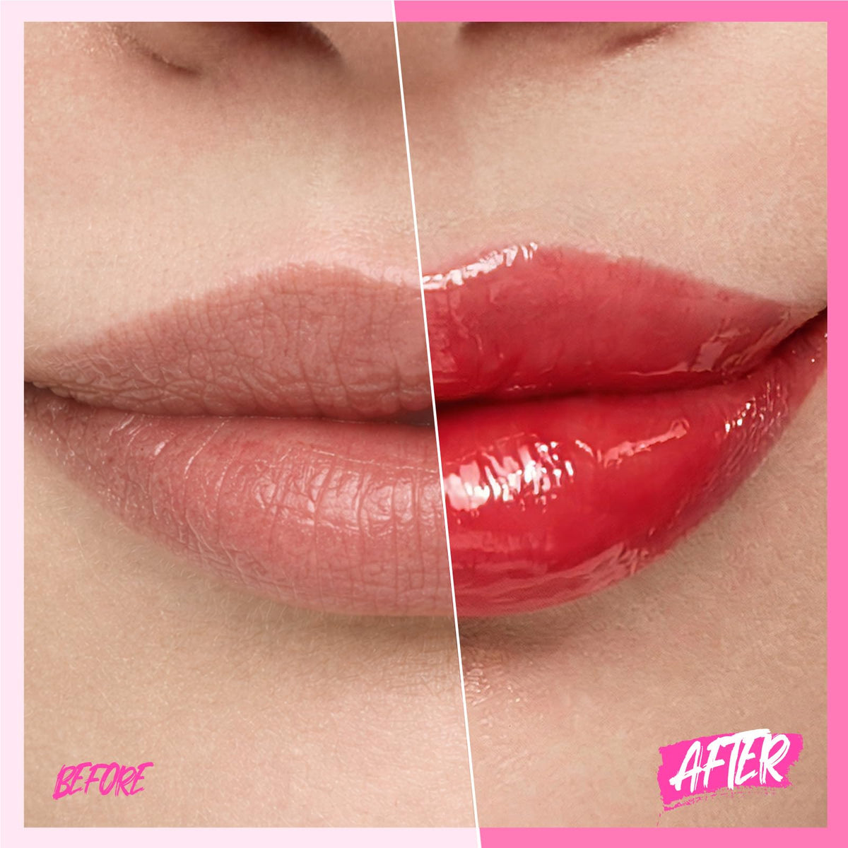 Close-up of SKINTIFIC Brightening Lip Serum Juicy Peach texture