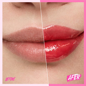 Close-up of SKINTIFIC Brightening Lip Serum Juicy Peach texture