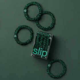Close-up of SLIP Silk Hair Ties showing texture