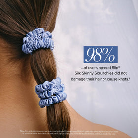 Close-up of SLIP skinny scrunchies showing texture and colour