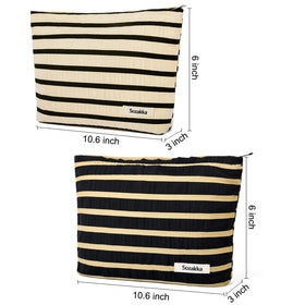 Close-up of SOIDRAM makeup bag zipper and interior
