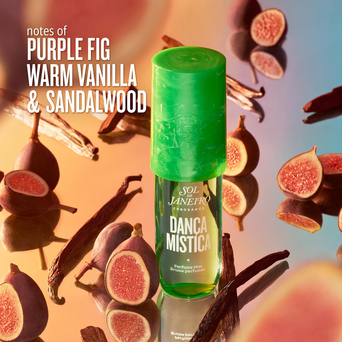 Close-up of Sol de Janeiro Danca Mistica perfume mist sprayer