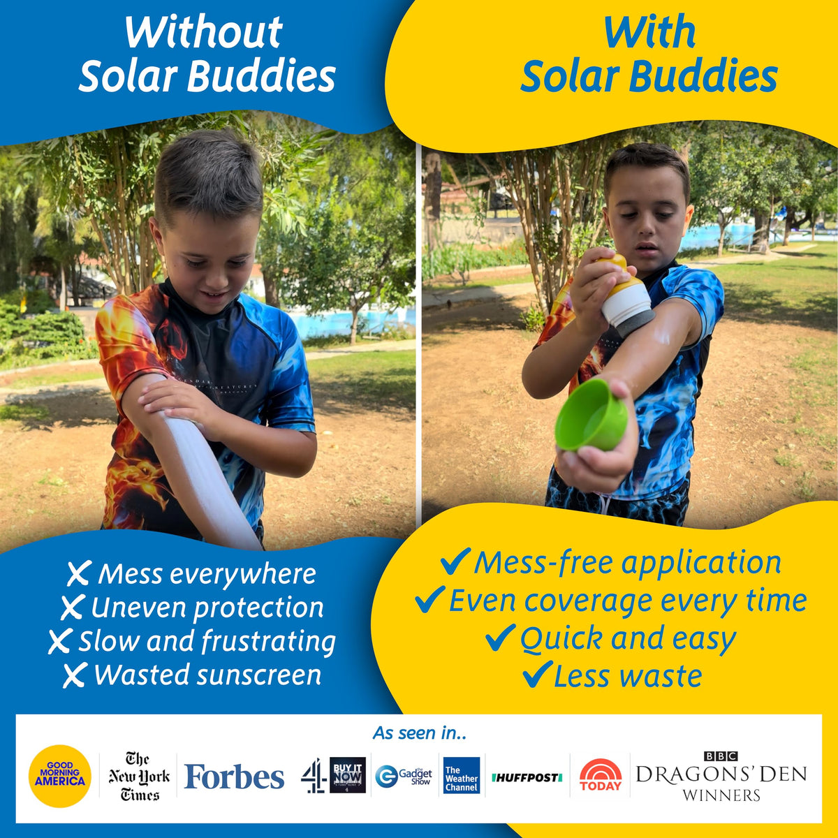 Close-up of Solar Buddies refillable sunscreen applicator