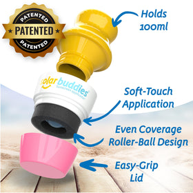 Close-up of Solar Buddies Sunscreen Applicator with sponge head