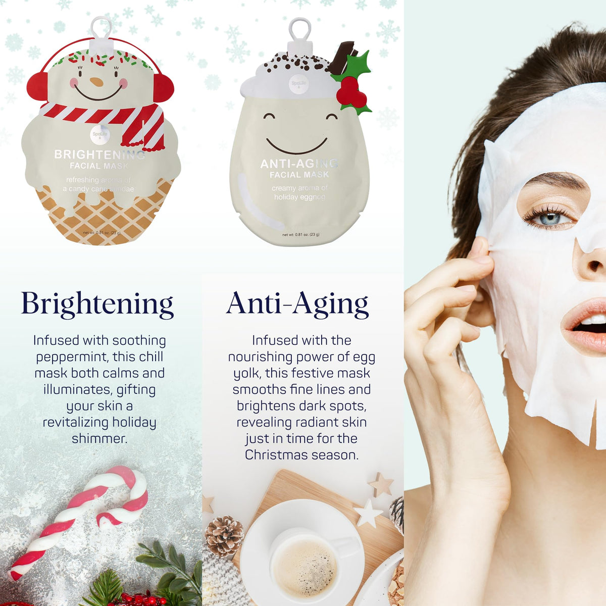 Close-up of SpaLife Collagen face mask packaging
