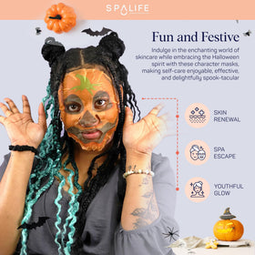 Close-up of SpaLife Ghost Mask on model's face