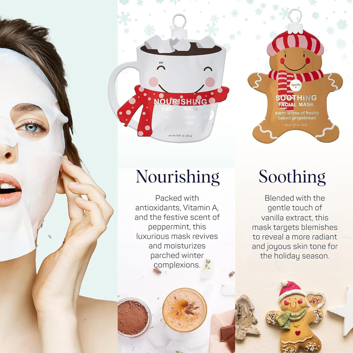 Close-up of SpaLife Milk Essence face mask packaging