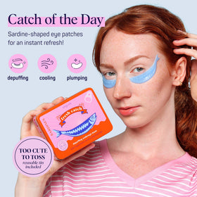 Close-up of SpaLife sardine-shaped under eye patches