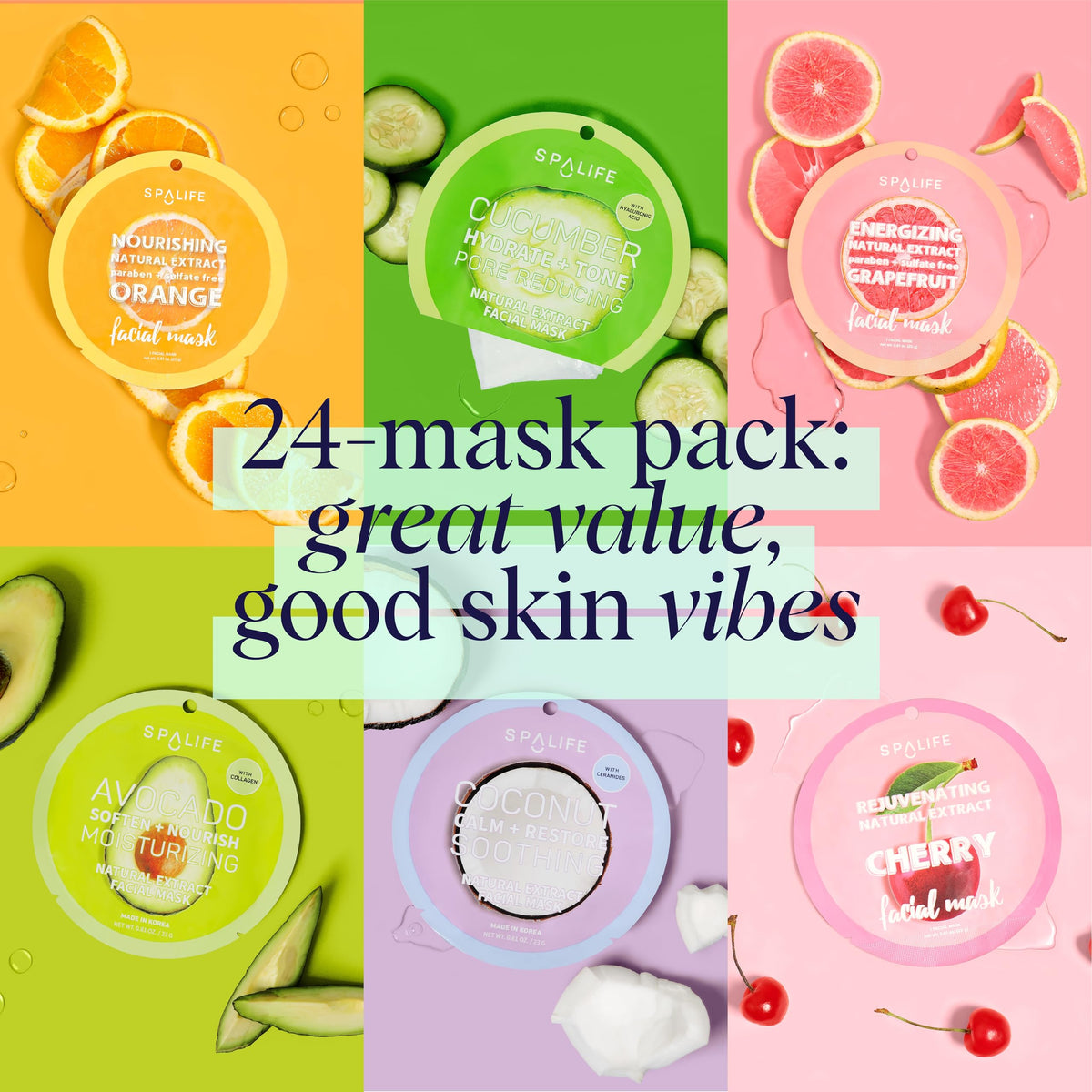 Close-up of SpaLife sheet mask with Red Apple extract