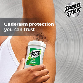 Close-up of Speed Stick Antiperspirant stick showing comfort guard applicator