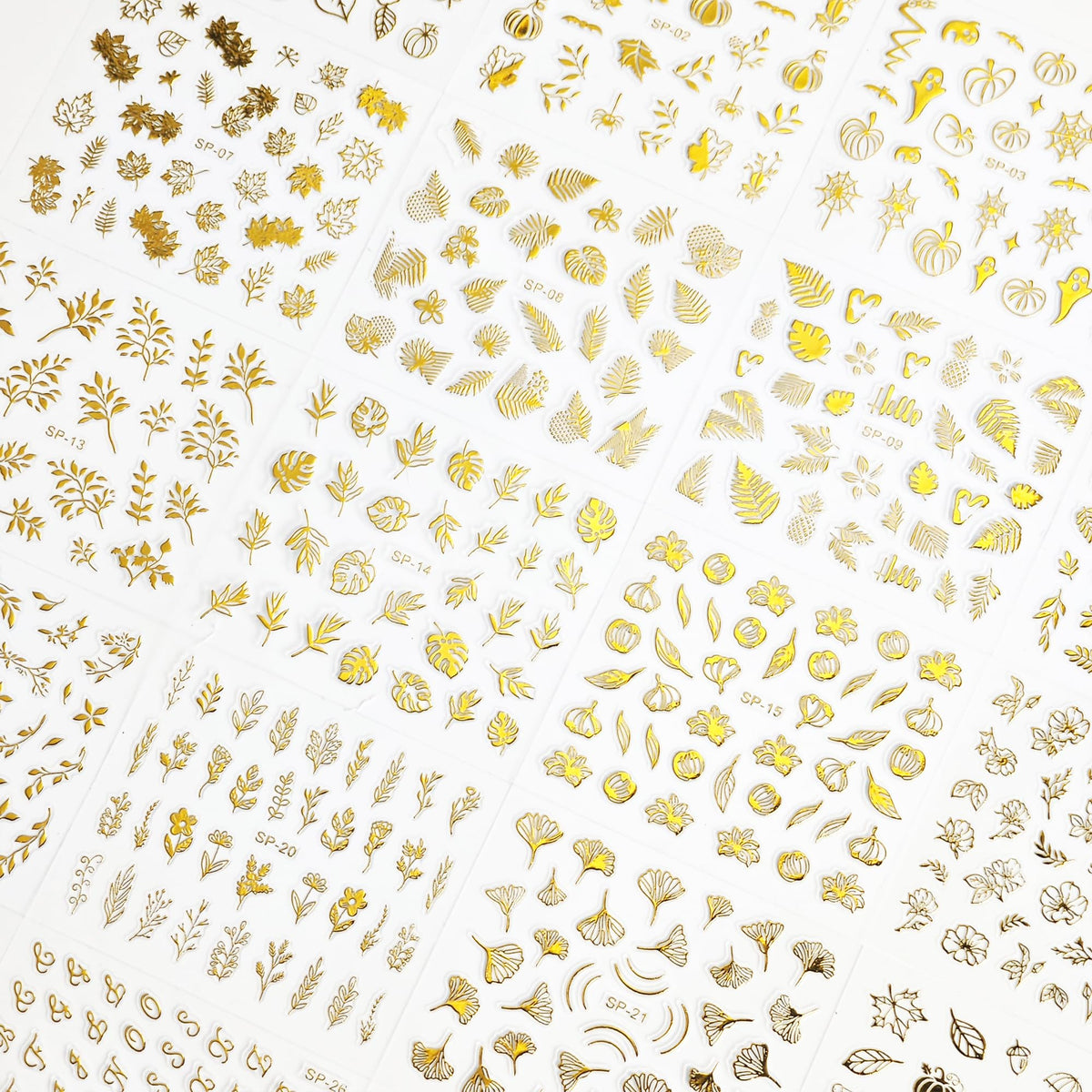 Close-up of SPLOCUDU 3D self-adhesive nail decals