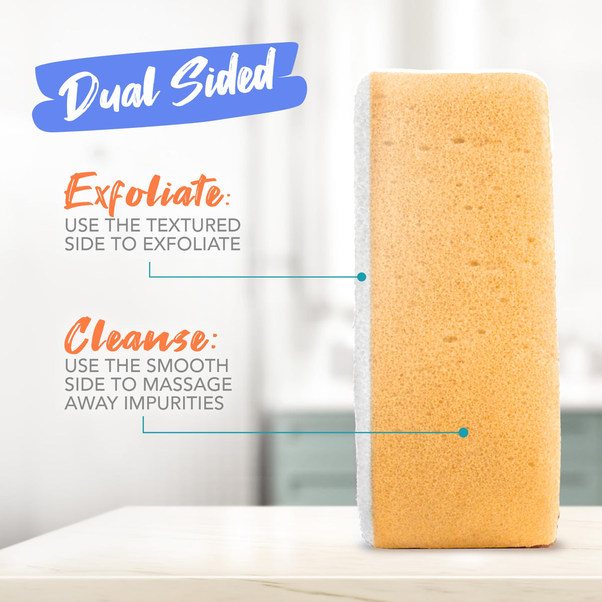 Close-up of Spongeables Anti Cellulite Body Wash Sponge showing soft side