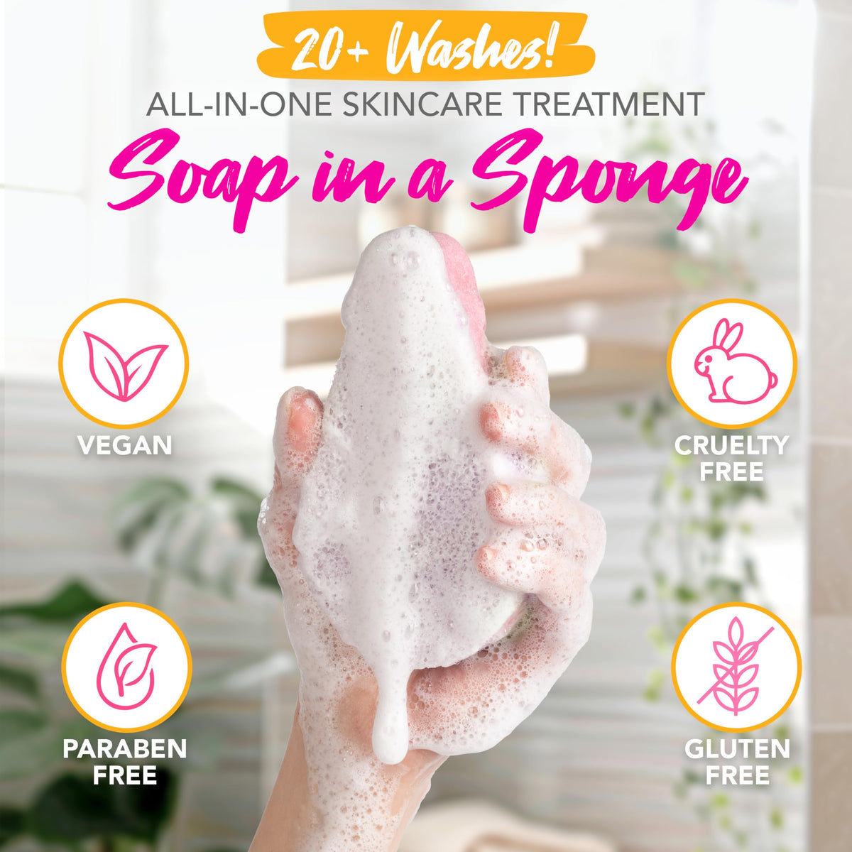 Close-up of Spongeables Anti Cellulite Body Wash Sponge texture