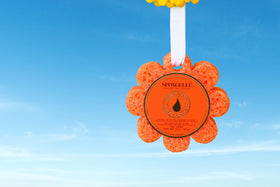 Close-up of SPONGELLÉ Lily of the Valley Bath Sponge texture