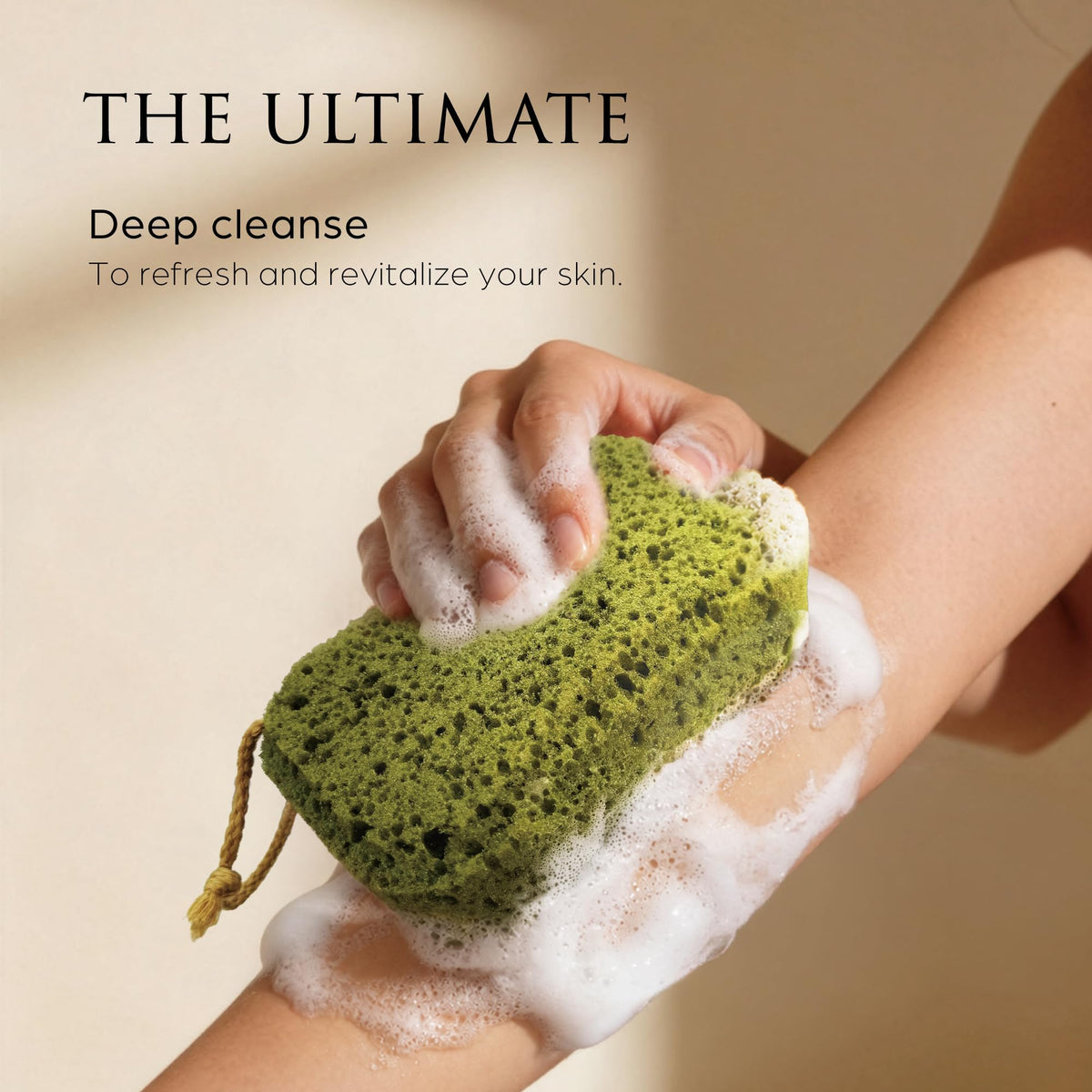 Close-up of Spongentle Loofah Sponge textured side for deep exfoliation