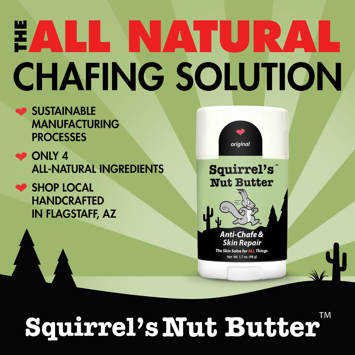 Close-up of Squirrel's Nut Butter Anti Chafing Stick showing texture