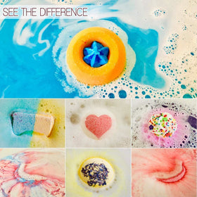 Close-up of STNTUS INNOVATIONS cupcake-shaped bath bomb