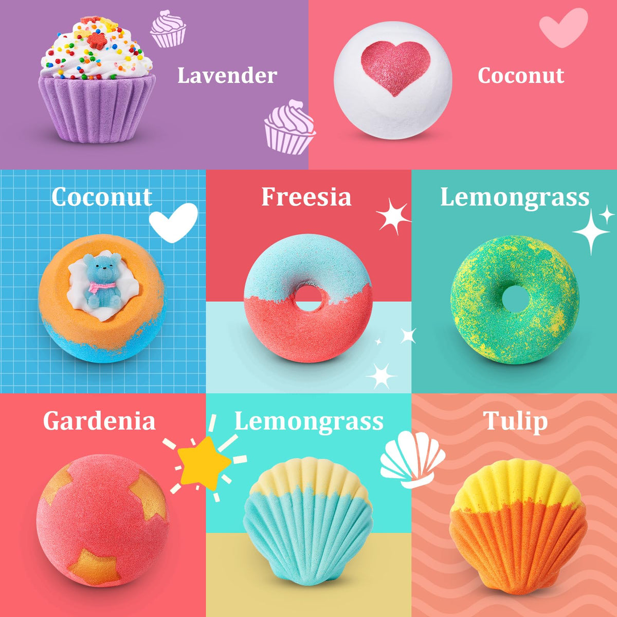 Close-up of STNTUS INNOVATIONS cupcake-shaped bath bomb