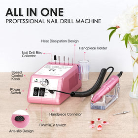 Close-up of SUBAY Electric Nail Drill showing drill bit insertion holes
