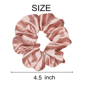 Close-up of Sufermoe satin silk hair scrunchies showing texture