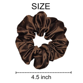 Close-up of Sufermoe satin silk hair scrunchies showing texture