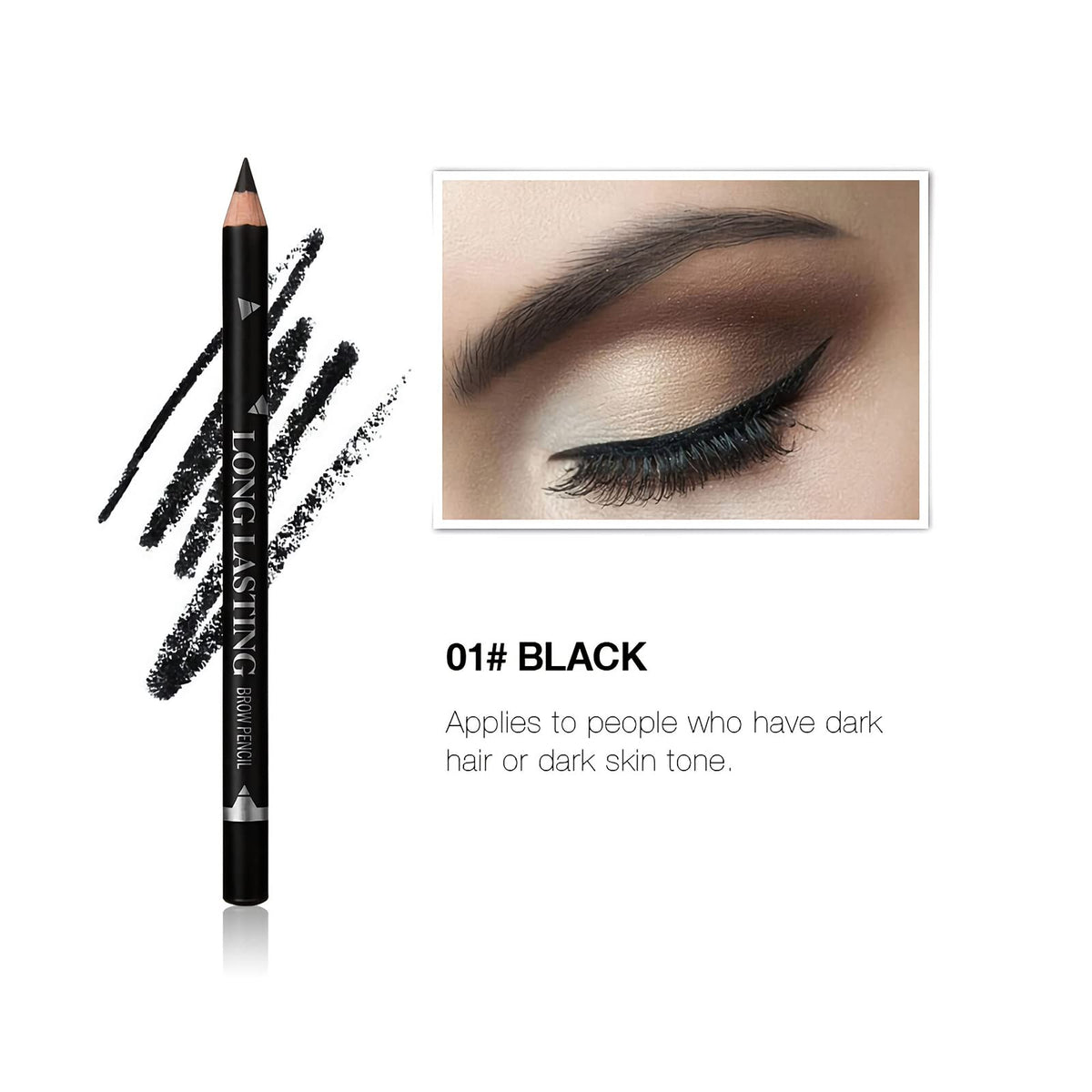 Close-up of SUMEITANG eyebrow pencil in Black