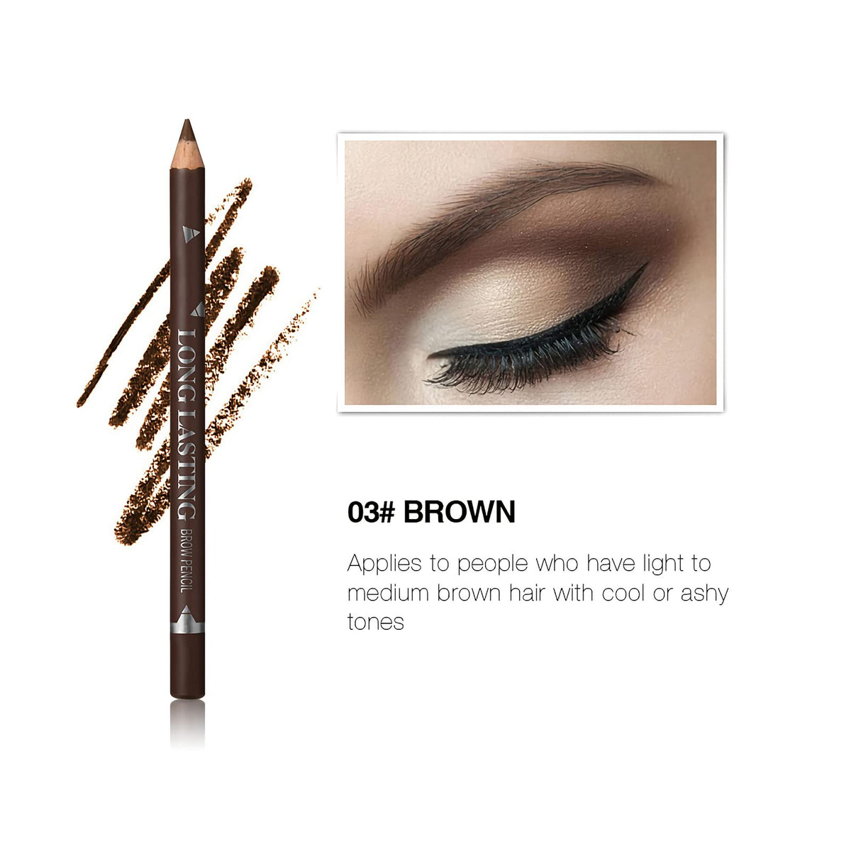 Close-up of SUMEITANG eyebrow pencil in Dark Brown