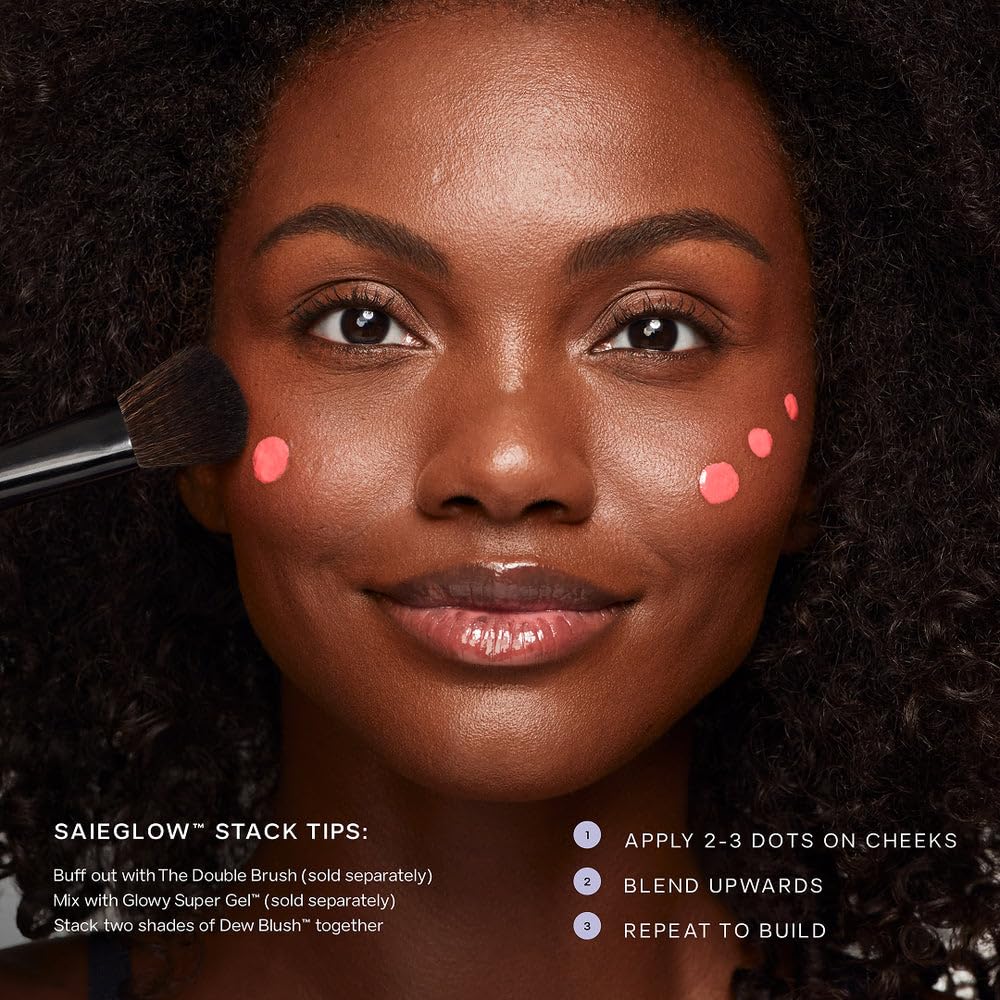 Close-up of Sunglow shade in Saie Dew Blush Trio