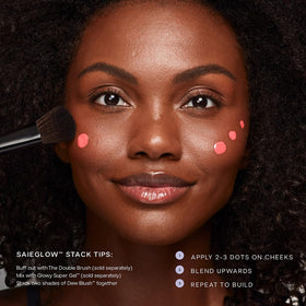 Close-up of Sunglow shade in Saie Dew Blush Trio