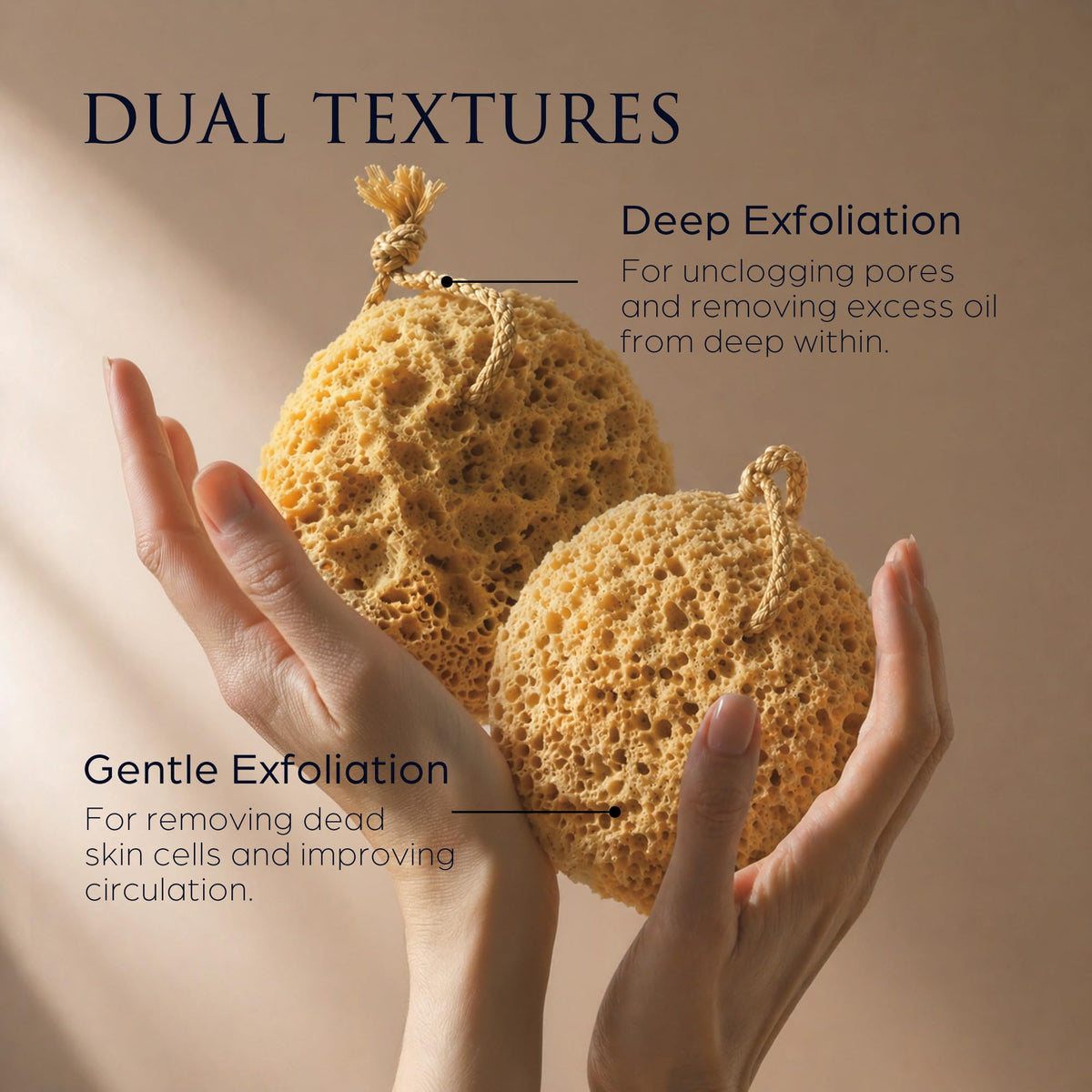 Close-up of Sunlite Sports Spongentle Loofah Sponge hanging loop