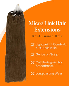 Close-up of Sunny Hair 20 Inch Micro Bead Hair Extensions Light Brown