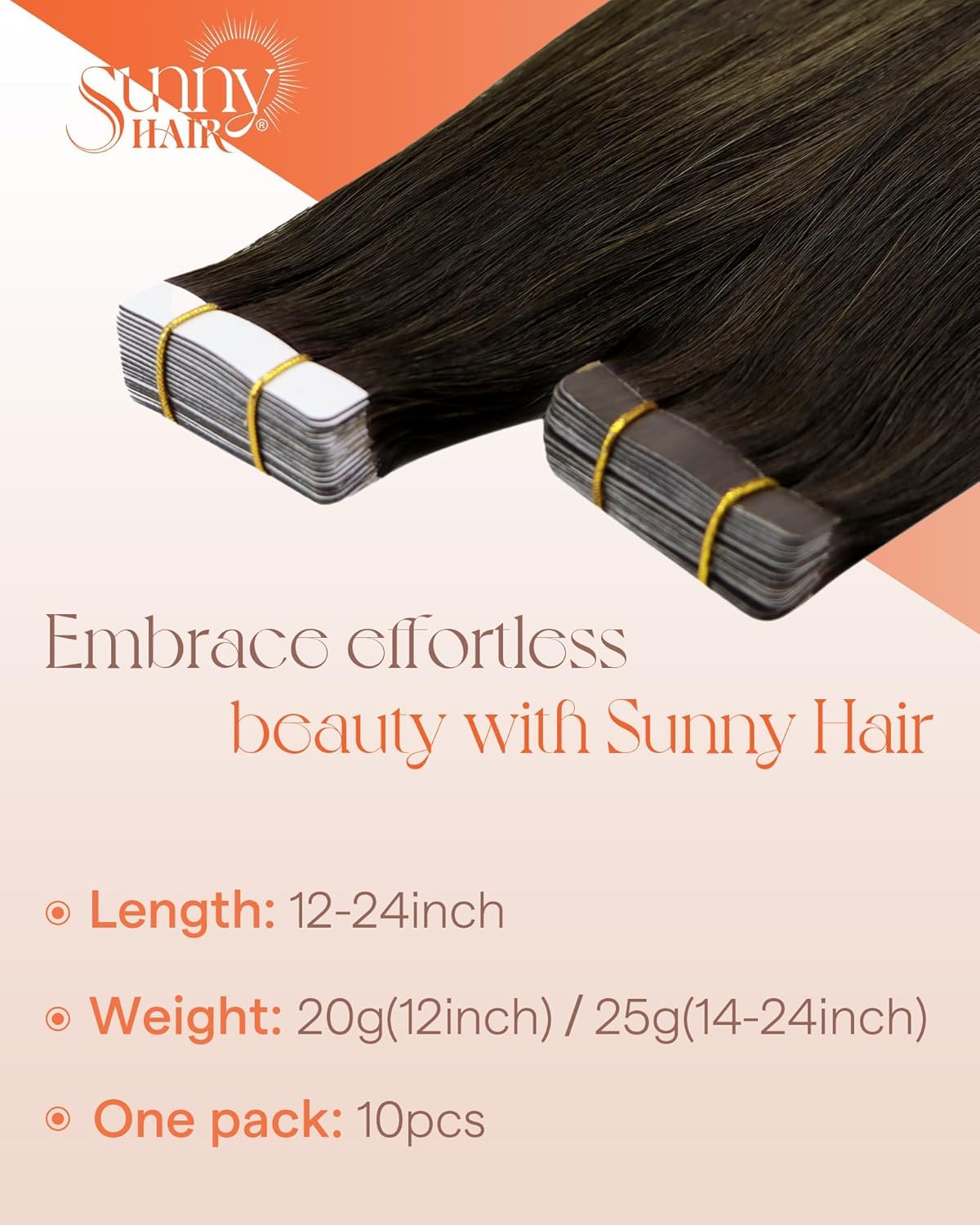 Close-up of Sunny Hair Brown Tape in Hair Extensions