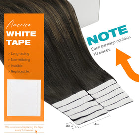 Close-up of Sunny Hair Brown Tape in Hair Extensions