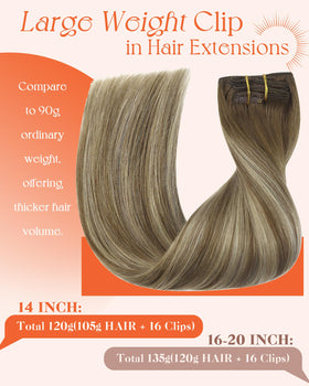 Close-up of Sunny Hair Clip-In Extensions clips