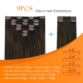 Close-up of Sunny Hair Clip-in Extensions clips