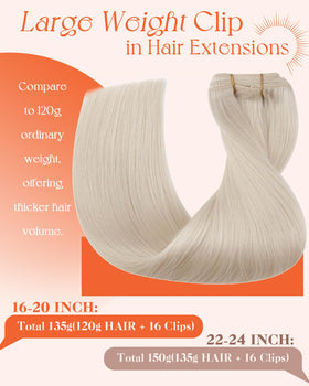 Close-up of Sunny Hair Clip-In Extensions clips and wefts