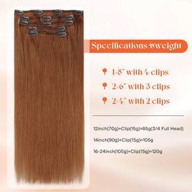 Close-up of Sunny Hair Clip-in Extensions clips and wefts