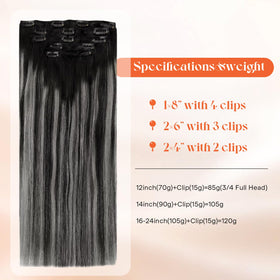 Close-up of Sunny Hair clip-in extensions highlighting the ombre effect