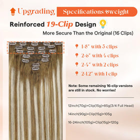 Close-up of Sunny Hair Clip-in extensions showing clips