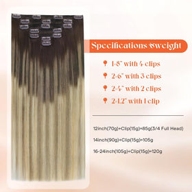 Close-up of Sunny Hair Clip-In Extensions stainless steel clips