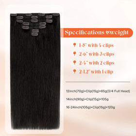 Close-up of Sunny Hair Clip-in Extensions stainless steel clips