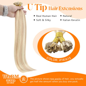 Close-up of Sunny Hair extensions showing keratin tip