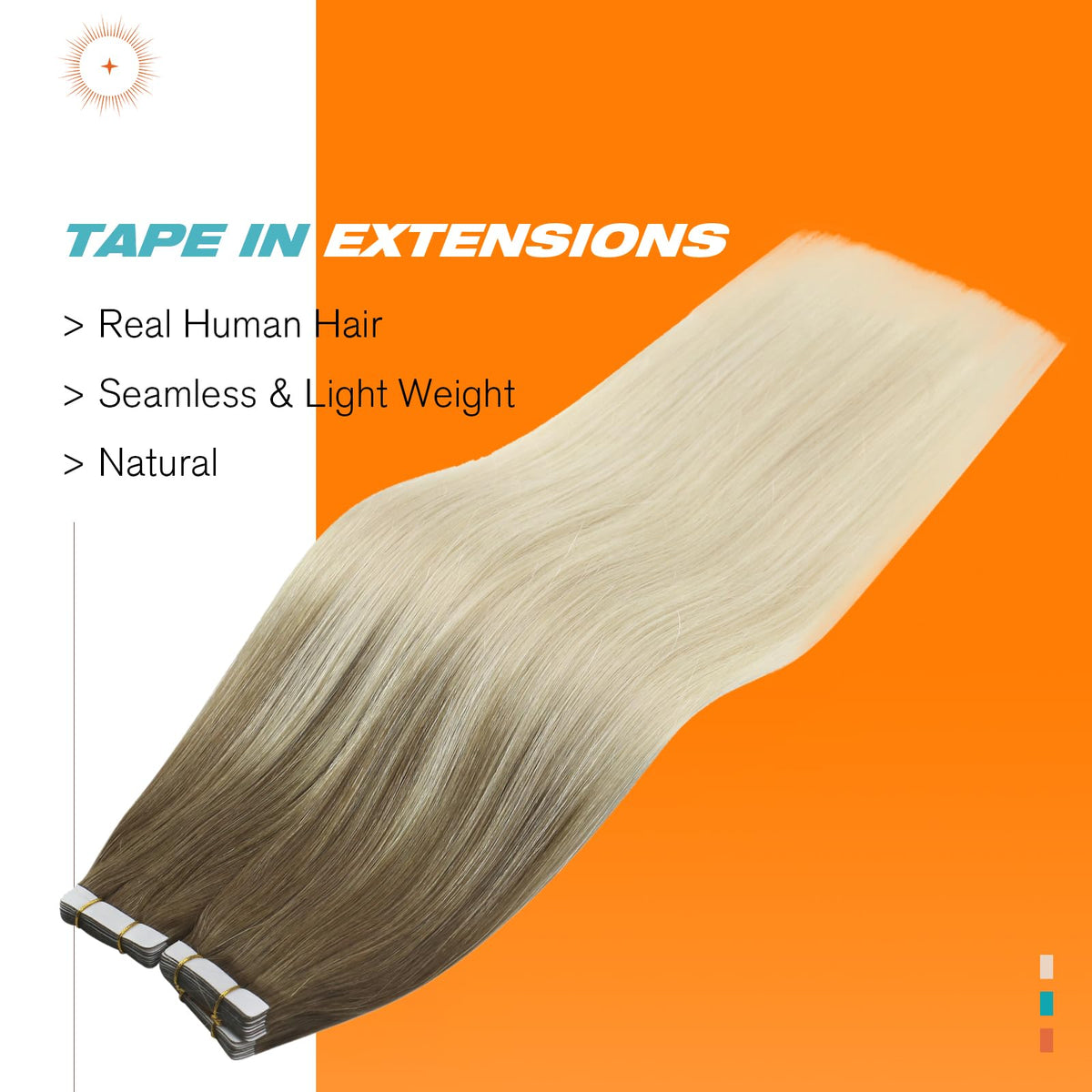 Close-up of Sunny Hair extensions showing texture