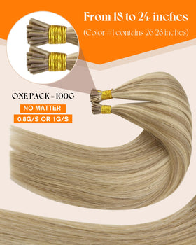 Close-up of Sunny Hair I Tip Extensions showing micro silicone ring