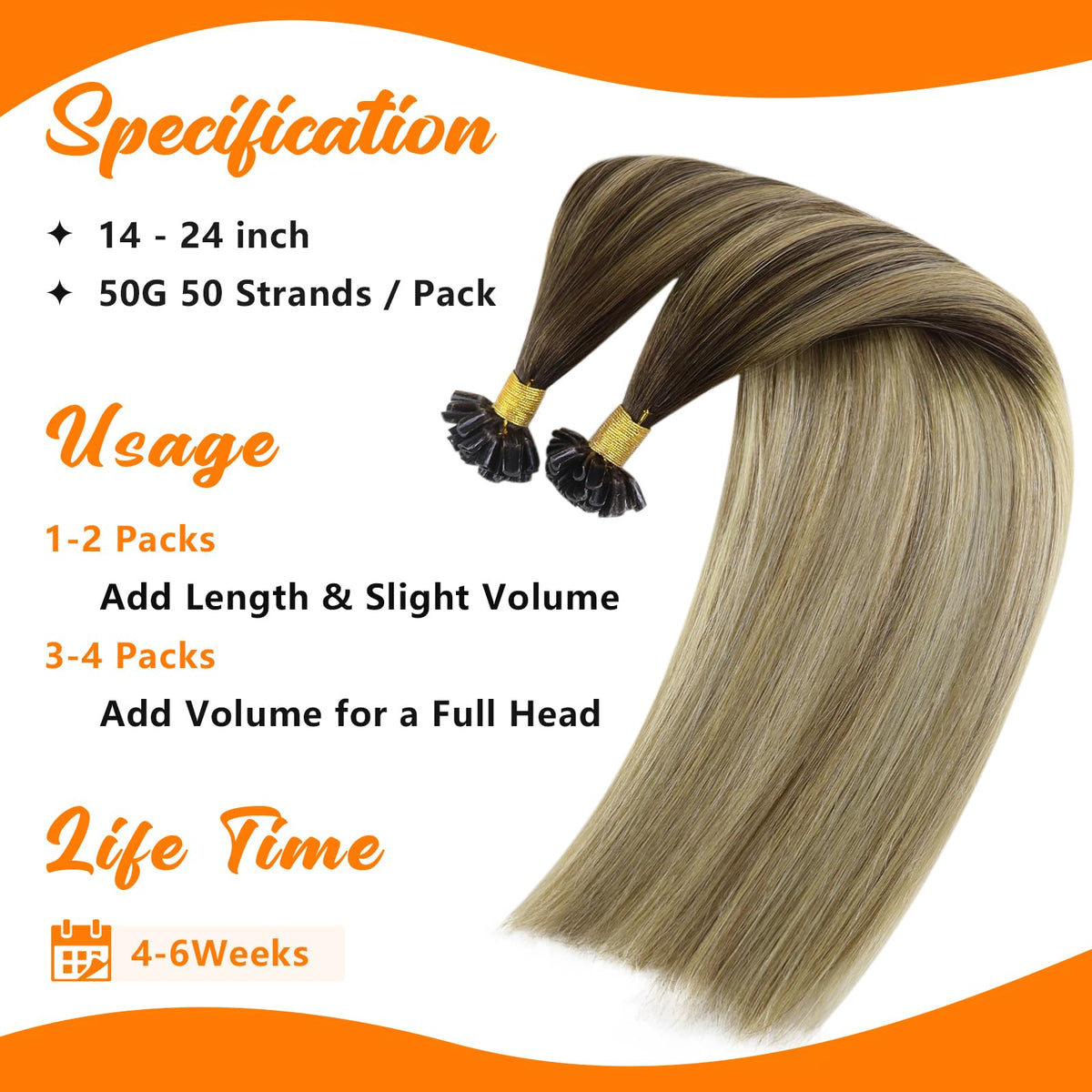 Close-up of Sunny Hair K Tip bonds