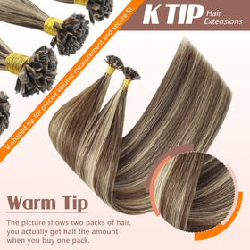 Close-up of Sunny Hair K Tip Extensions keratin bond