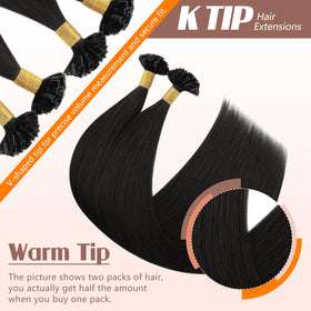 Close-up of Sunny Hair K Tip Hair Extensions keratin bond