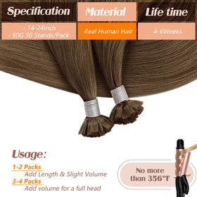 Close-up of Sunny Hair K Tip Hair Extensions keratin bond